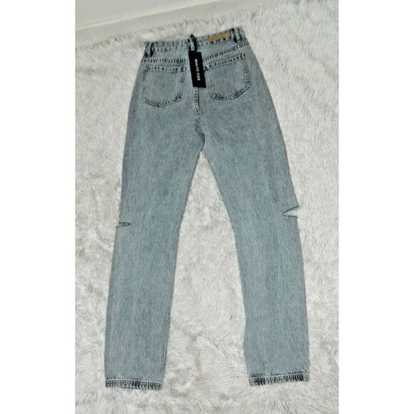 White Fox Jeans Size Small She's All That‎ Straight Leg High Waisted Blue Denim - Picture 3 of 11